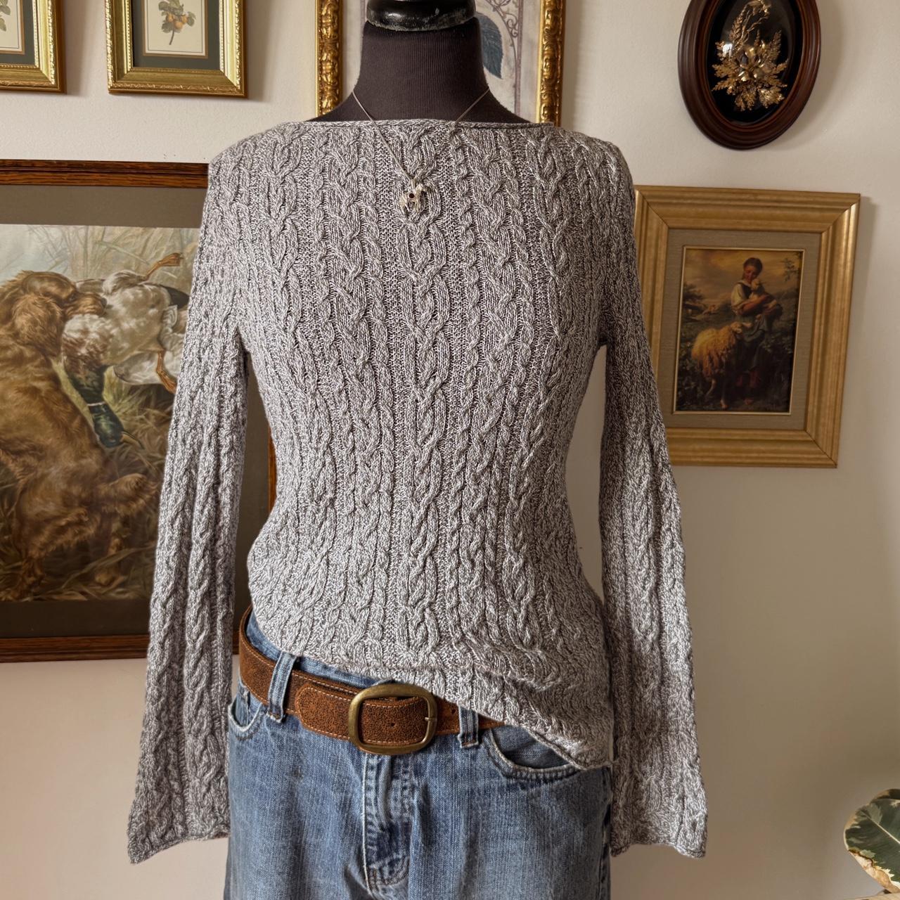 Grey cotton boatneck sweater (M)
