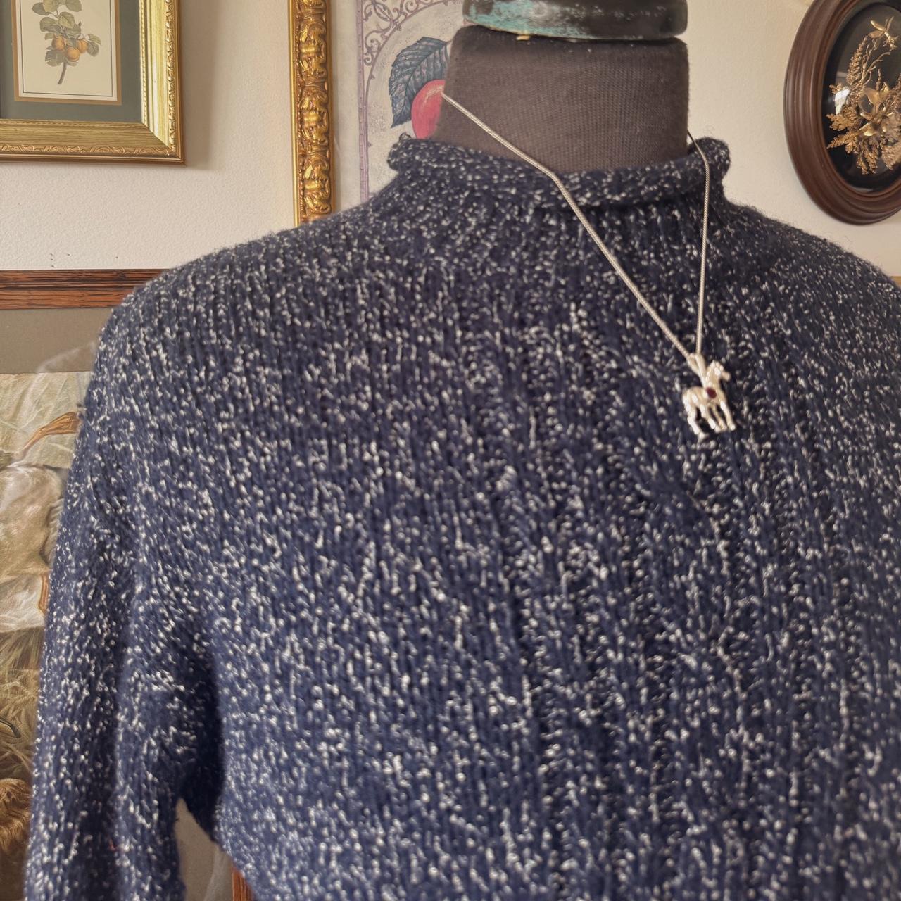 Navy roll neck knitted sweater (S)