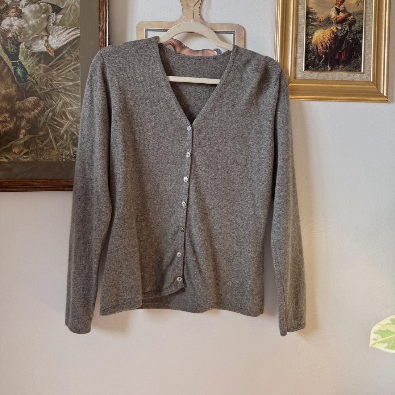 Soft grey cashmere cardigan (S)