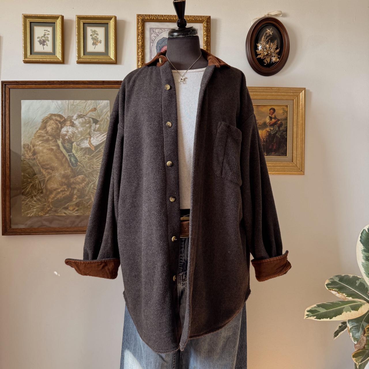 Charcoal grey fleece button up (M)