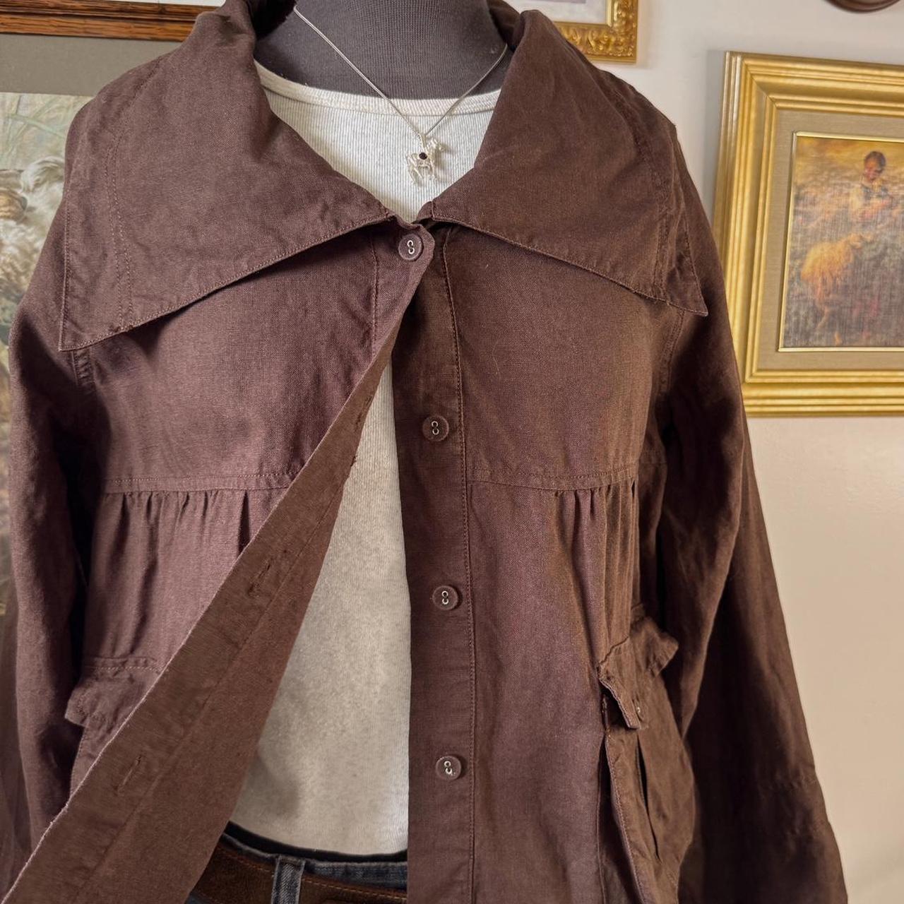 Brown babydoll linen jacket (M)