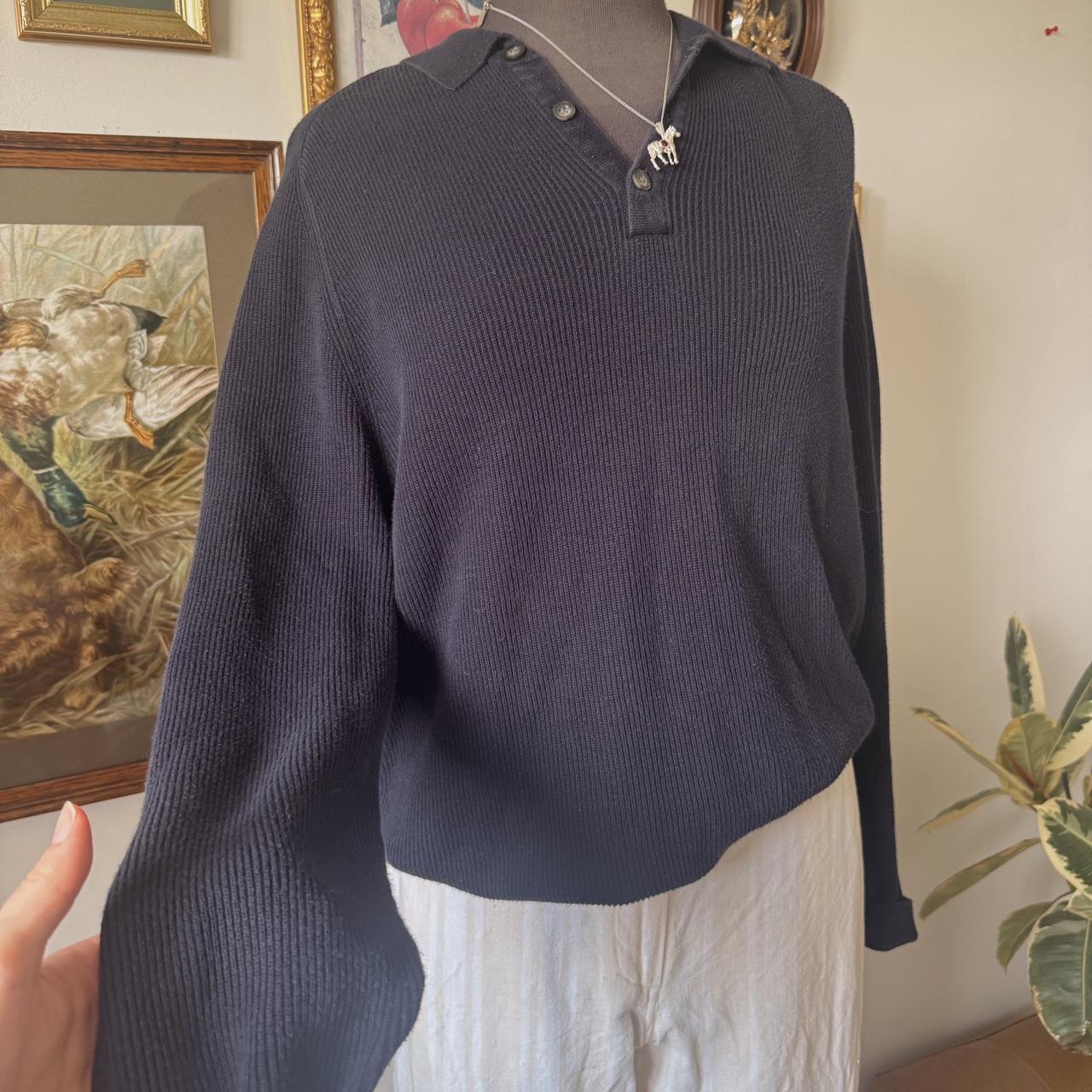 Navy ribbed cotton sweater (L)