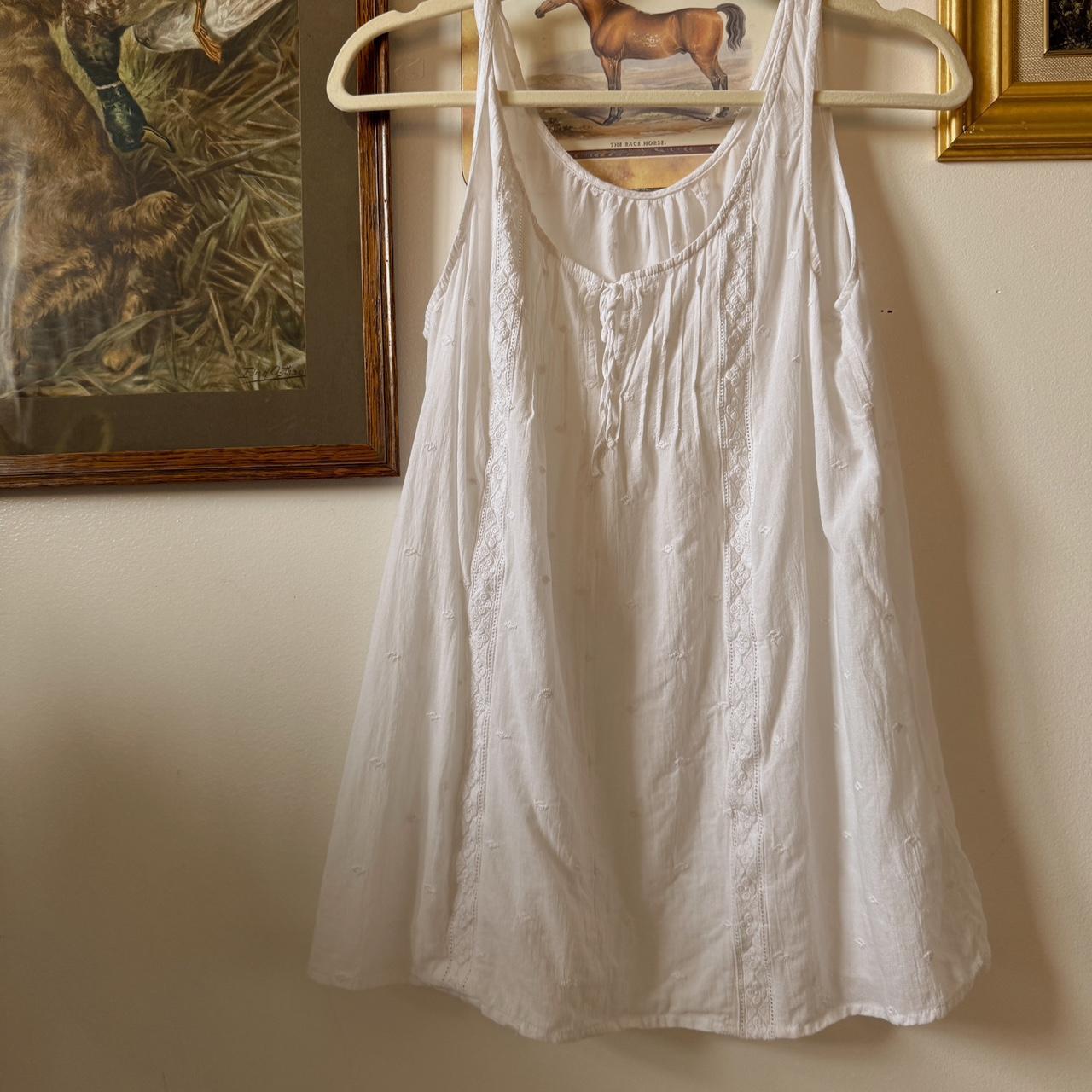 White eyelet boho tank (L)