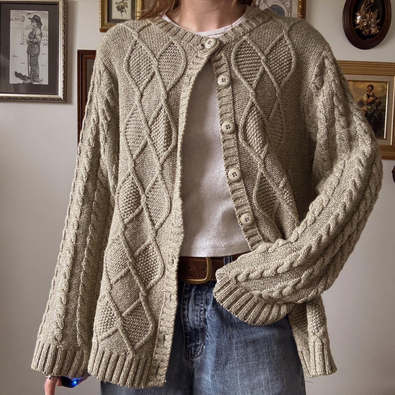 Sage green knit cardigan (XL)