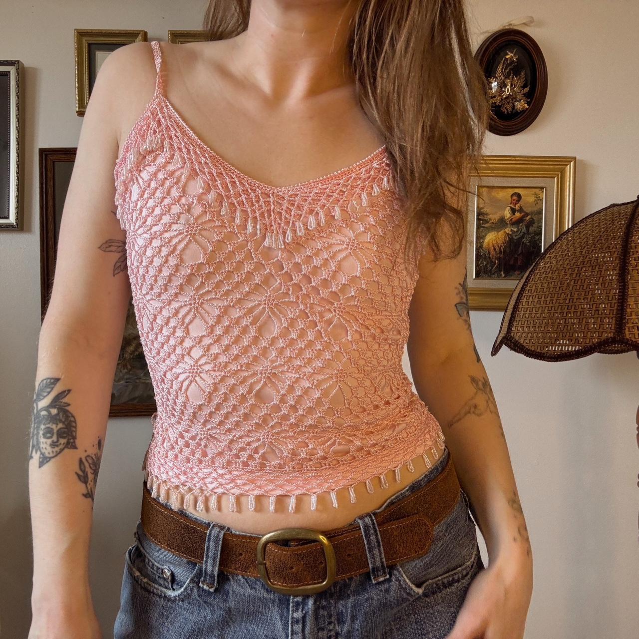 Pink crochet fairy top (XS)