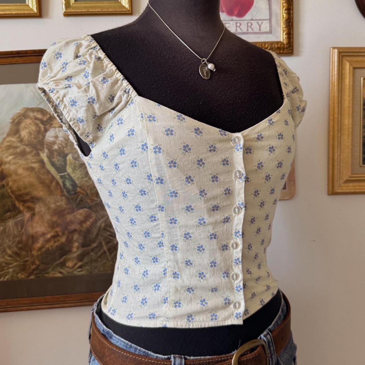 Floral crop corset top (XS)