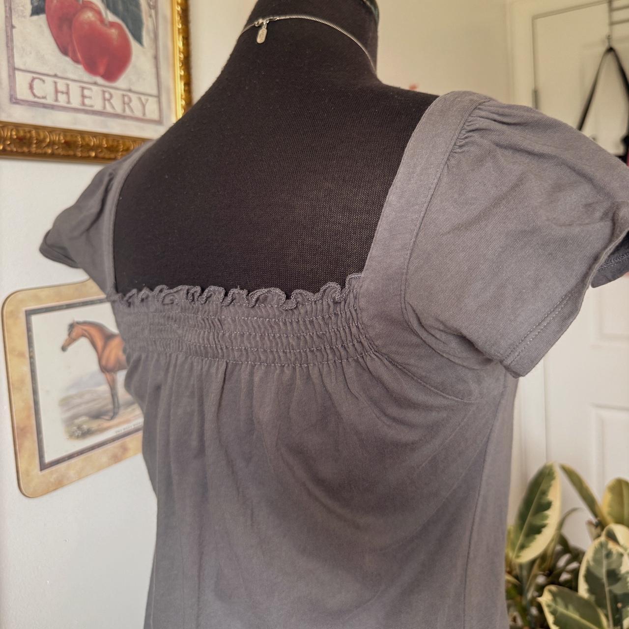 Y2K grey babydoll top (M)