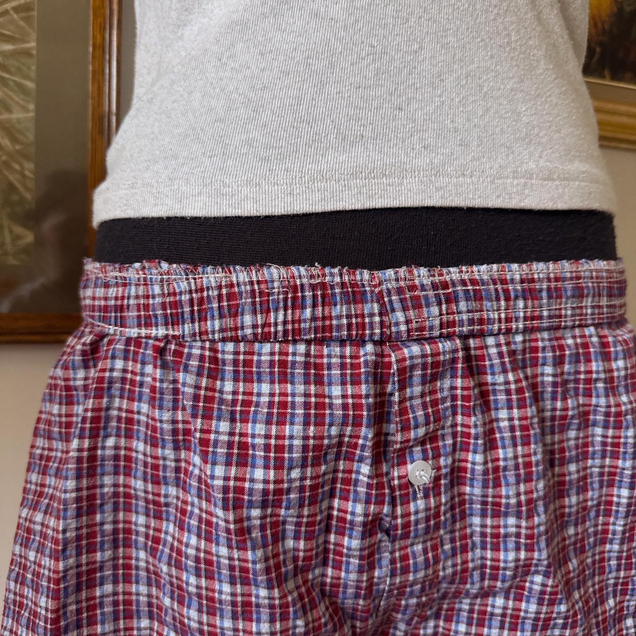 Burgundy plaid boxer shorts (S/M)