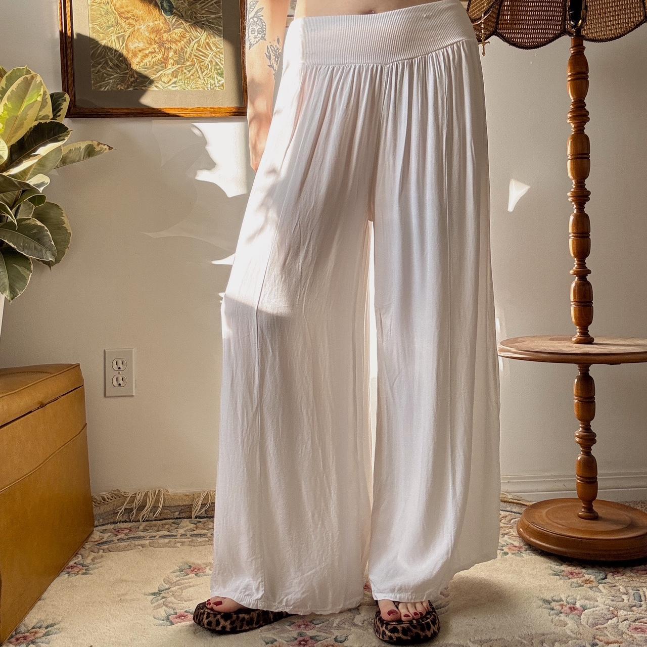 White wide leg pants (M)