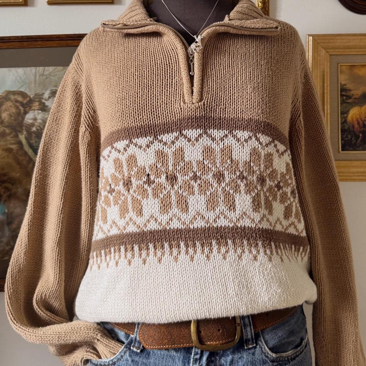 Earthy boho flower knit (S)