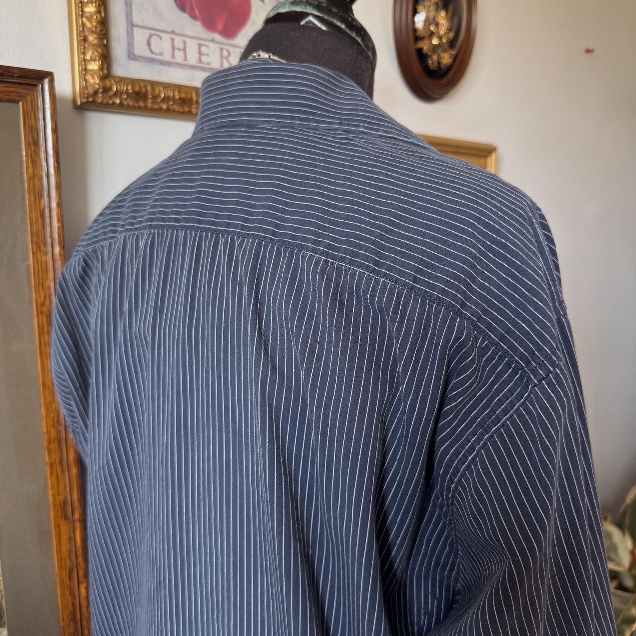 Navy pinstripe button up (L)