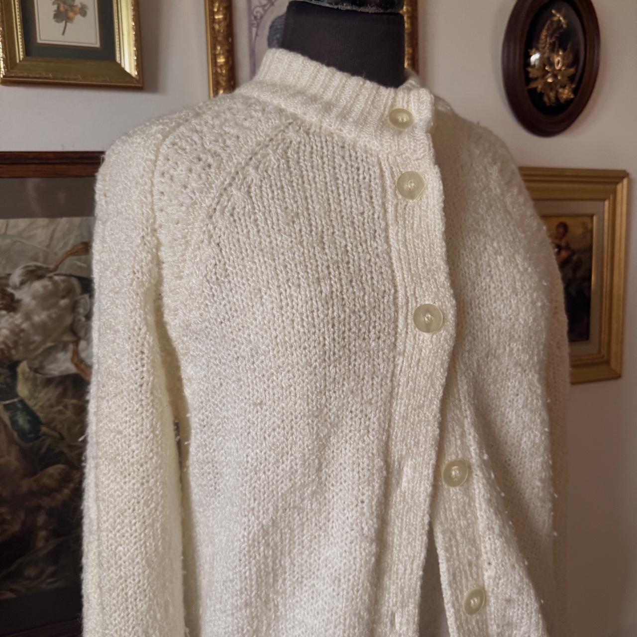 Cream knit slouchy cardigan (S)