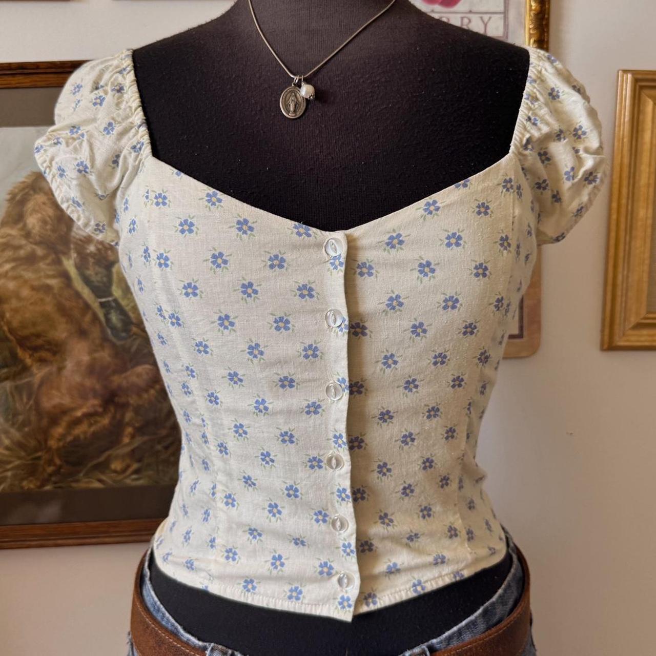 Floral crop corset top (XS)