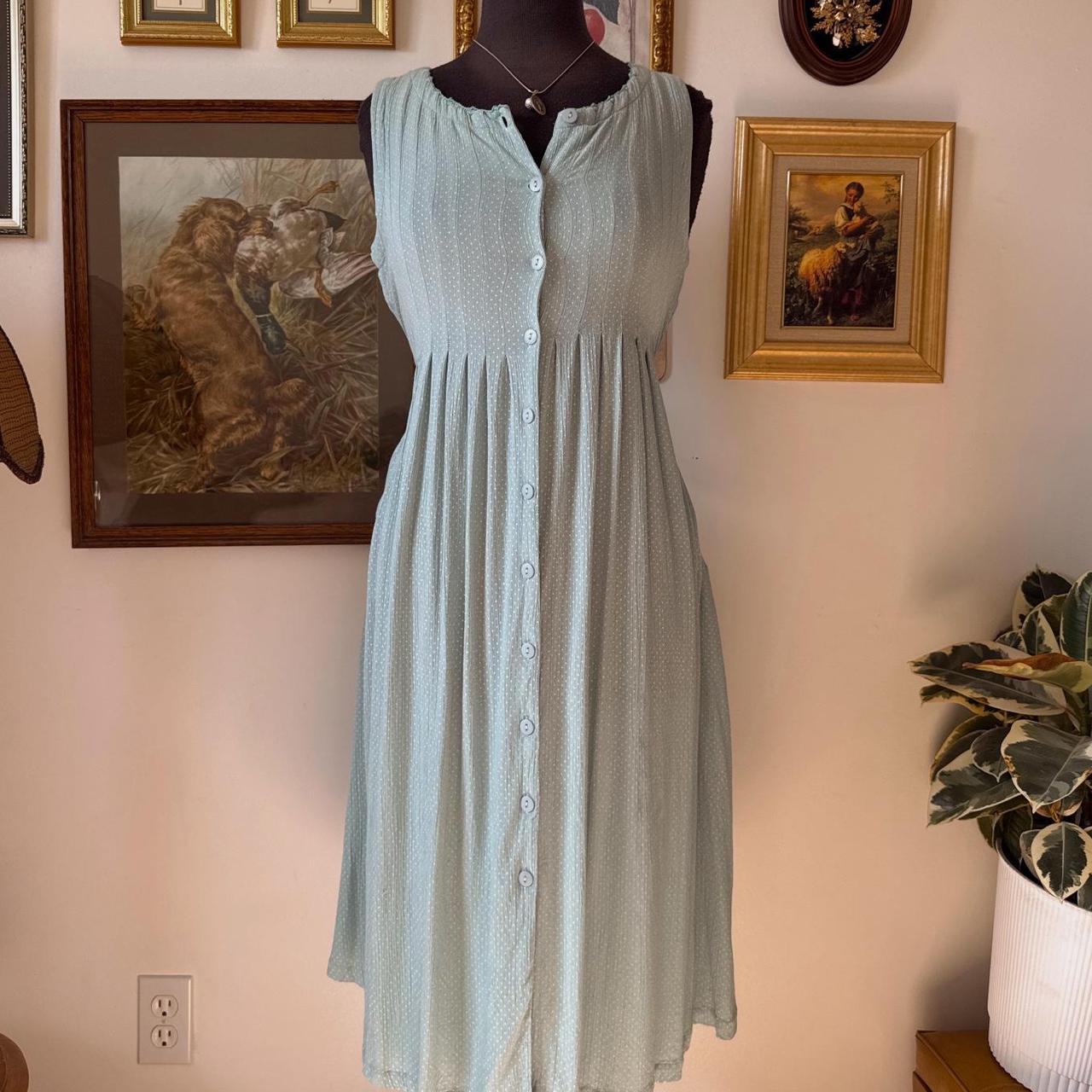 Blue polka dot midi dress (S)