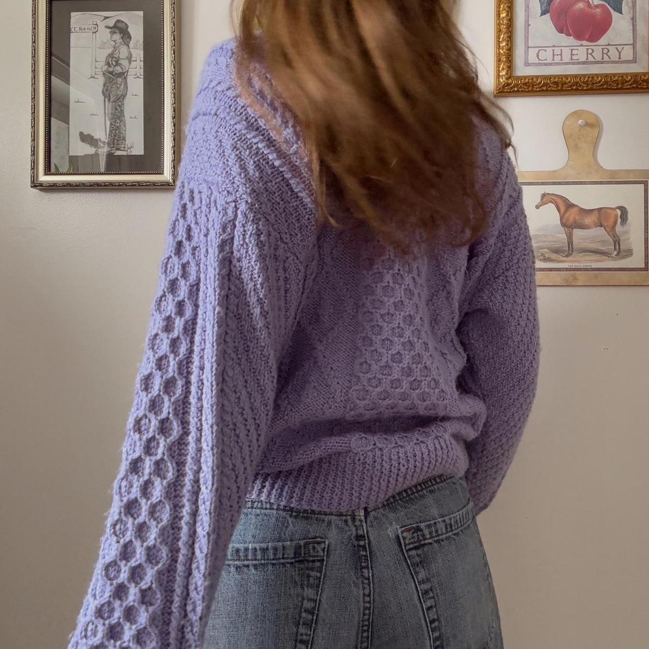 Lavender cable knit sweater (S)
