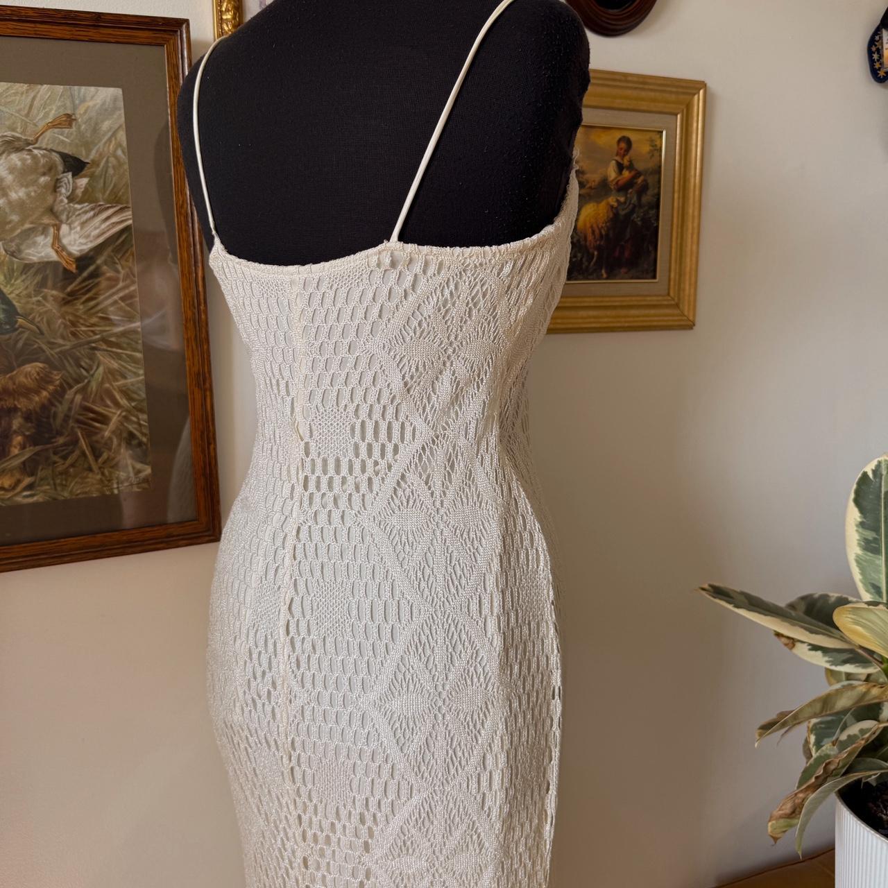 Dreamy cream crochet flora maxi dress (S)