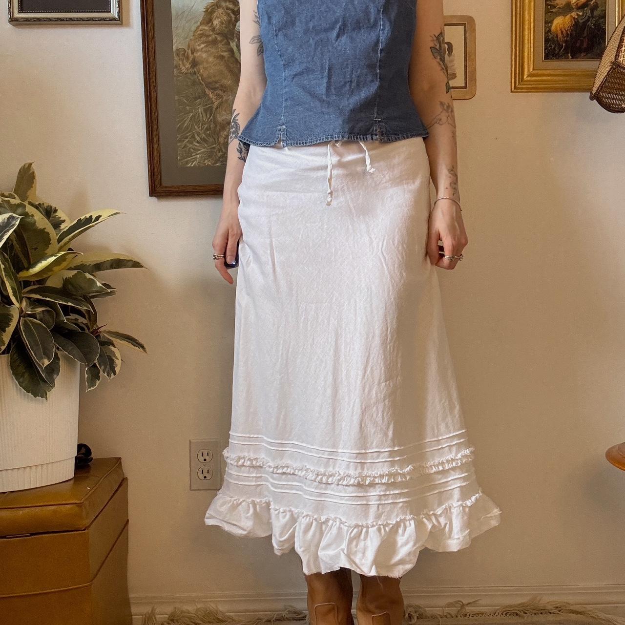 White linen maxi skirt (XS/S)
