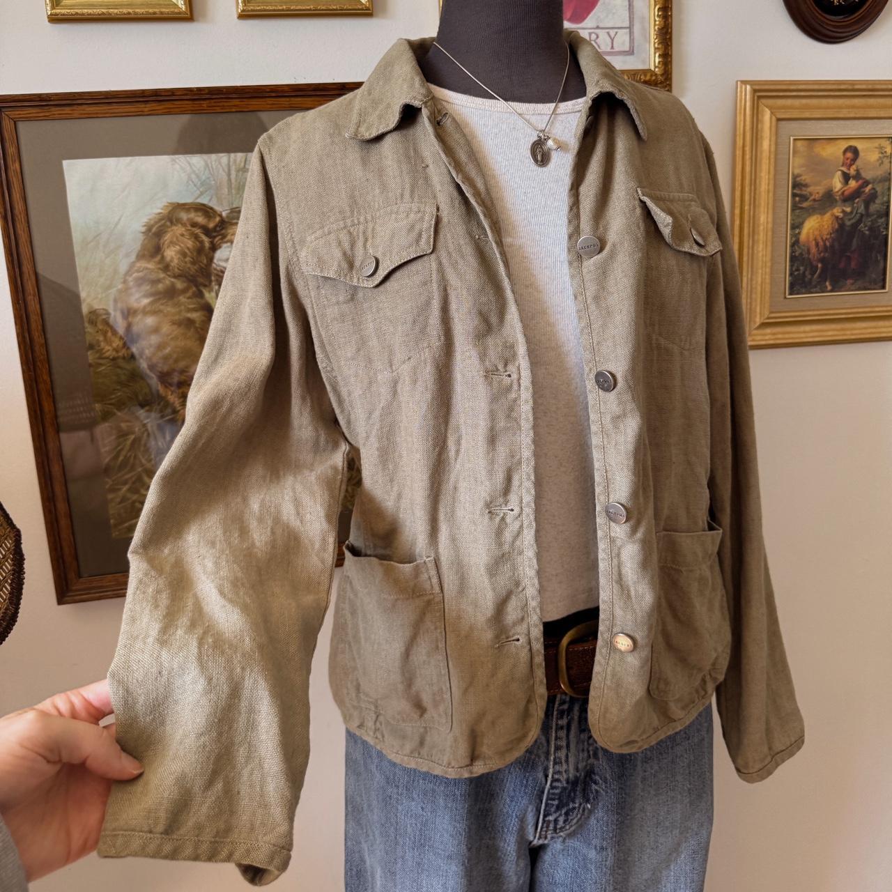 Linen boho khaki jacket (M)