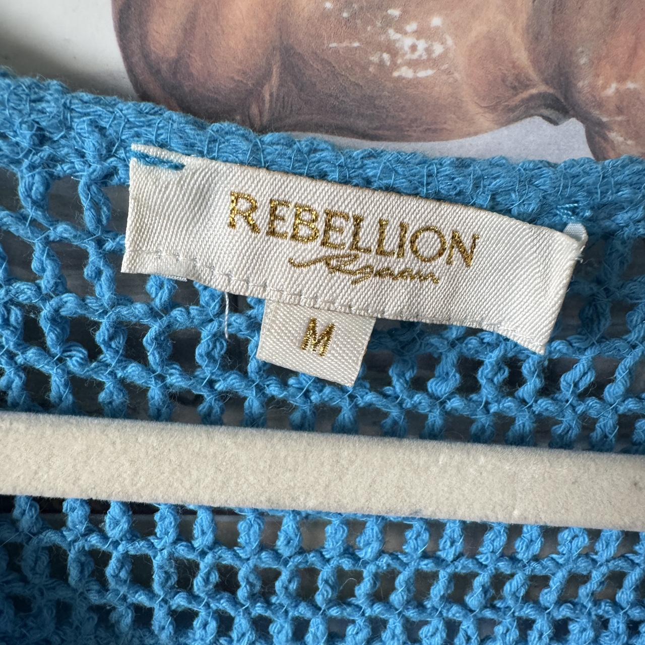 Ocean blue crochet top (M)