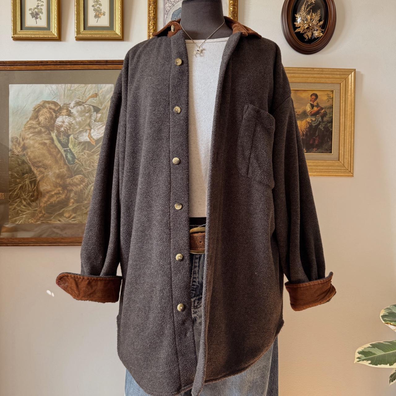 Charcoal grey fleece button up (M)