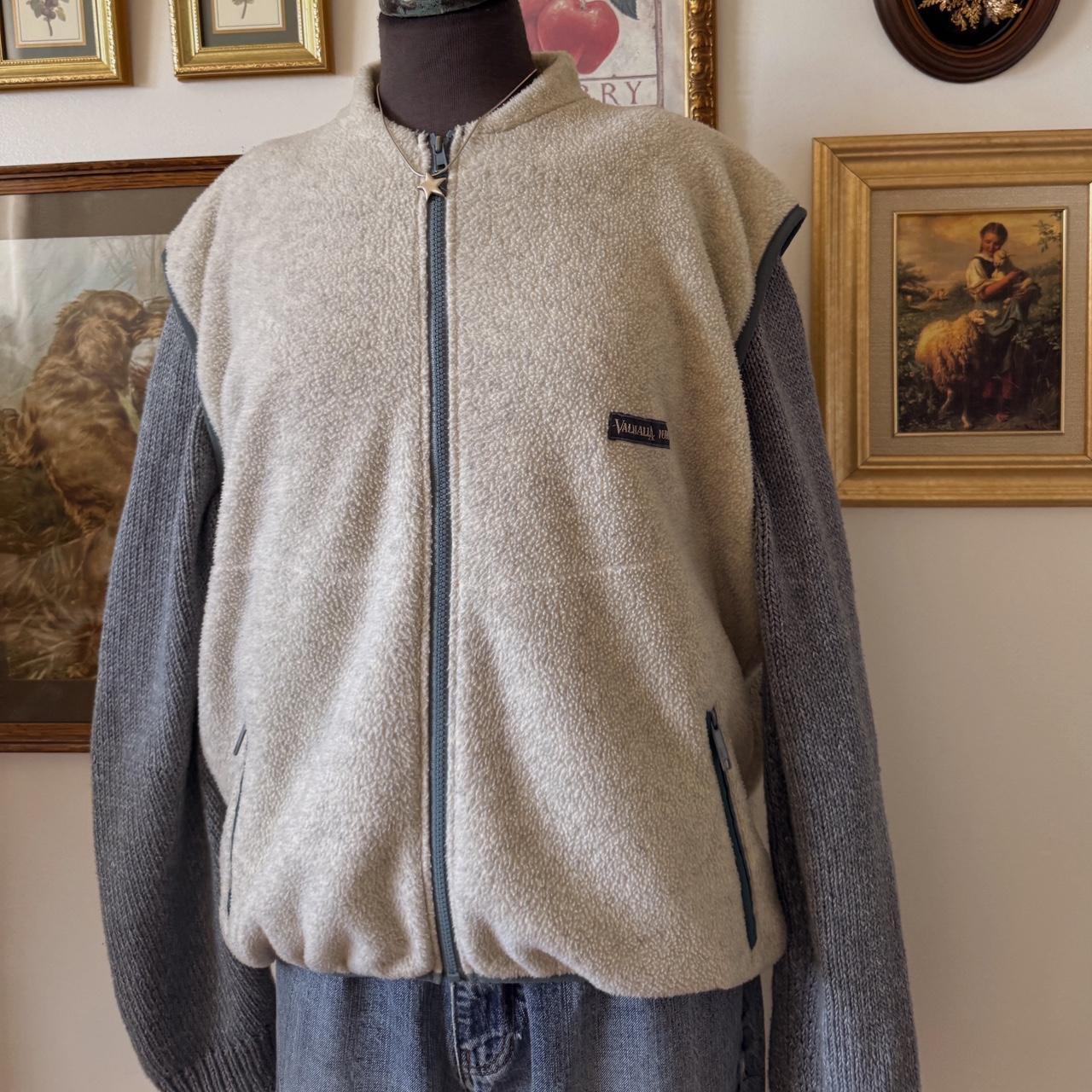 90s cream fleece vest (L)