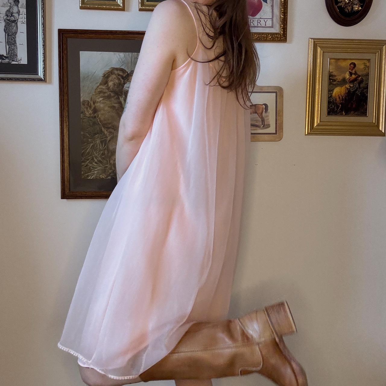 Baby pink 1950s slip dress (S)