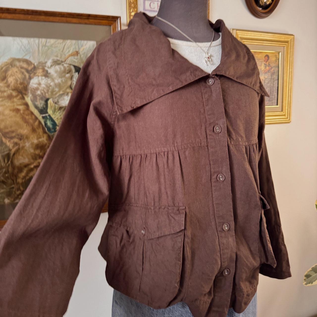 Brown babydoll linen jacket (M)
