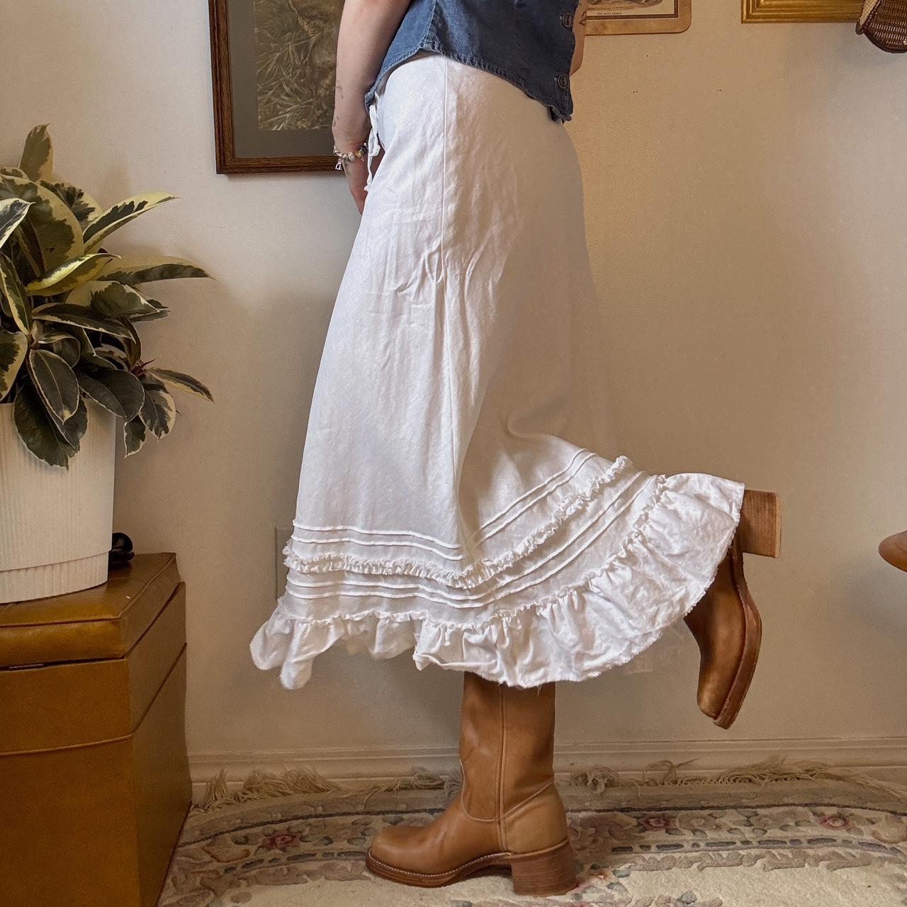 White linen maxi skirt (XS/S)