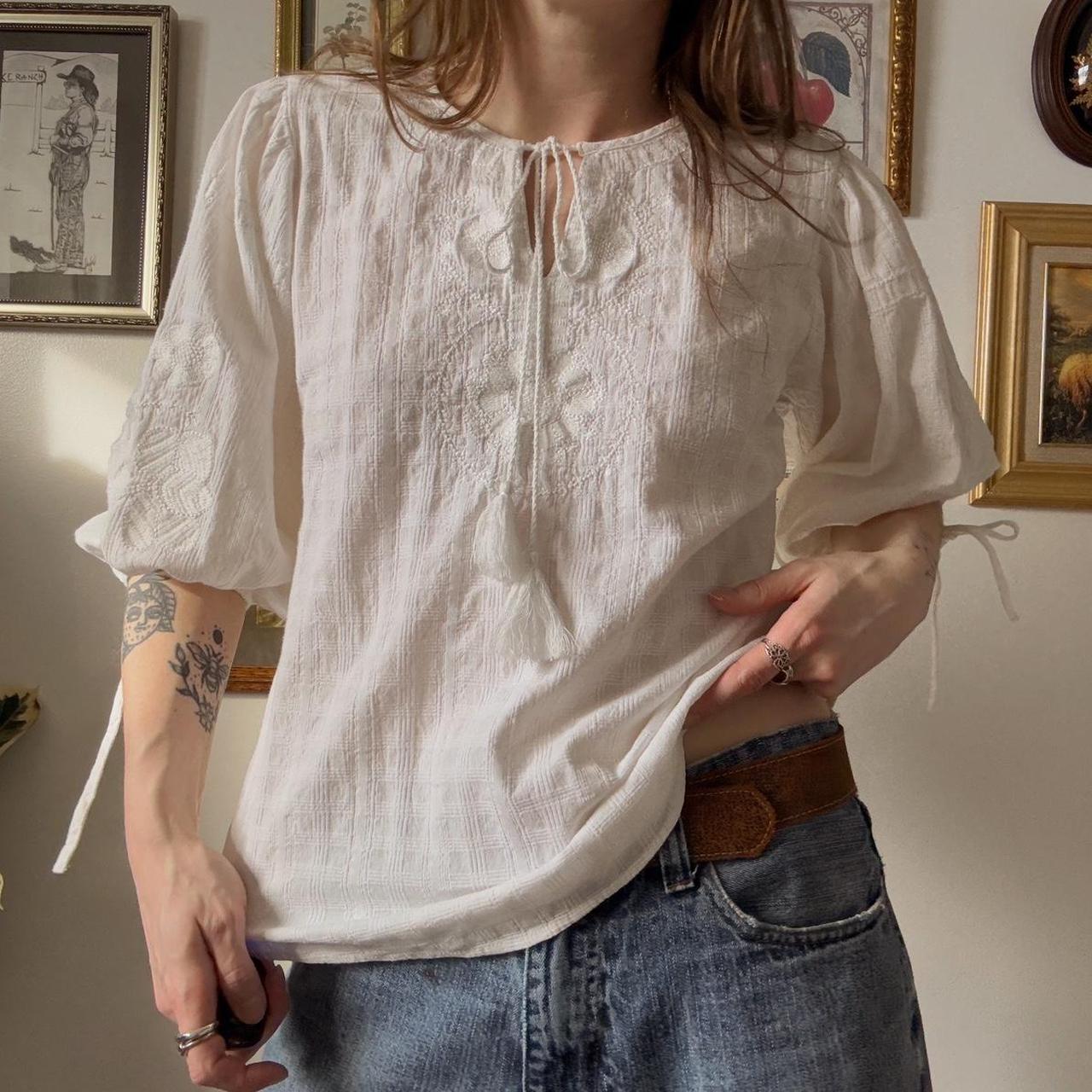White puff sleeve fairy top (S)