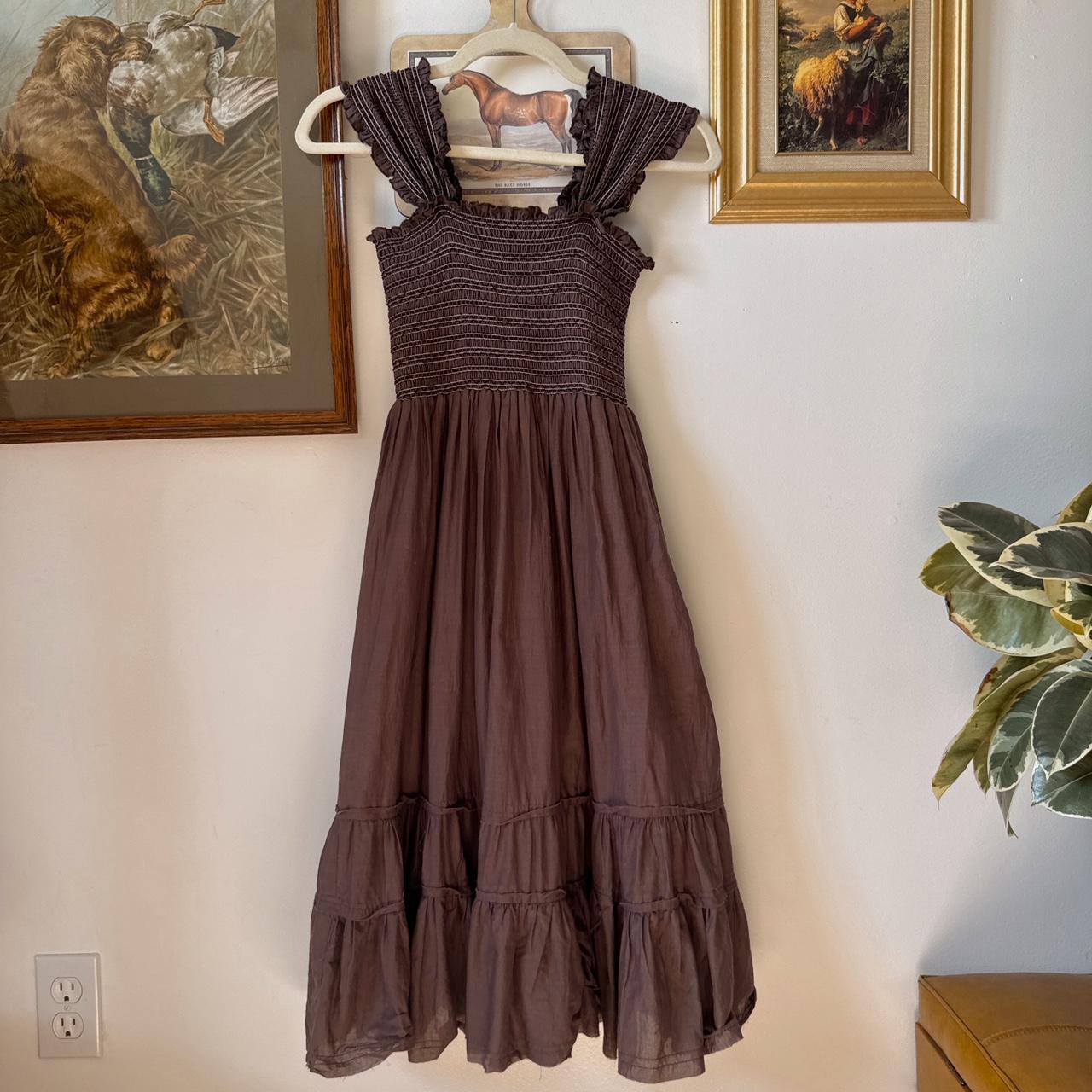 Earthy ruffle boho dress (S)