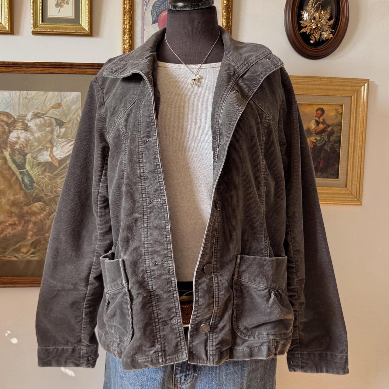 Funnel neck corduroy jacket (L)
