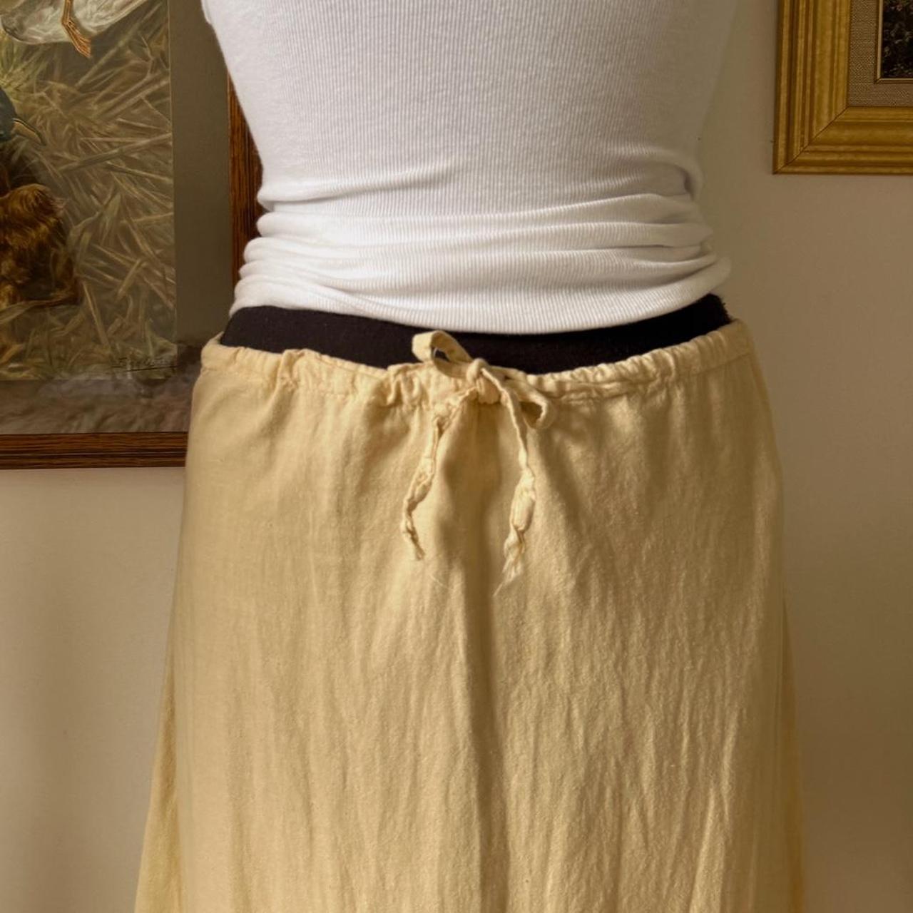 Golden sunglow linen maxi skirt (S)
