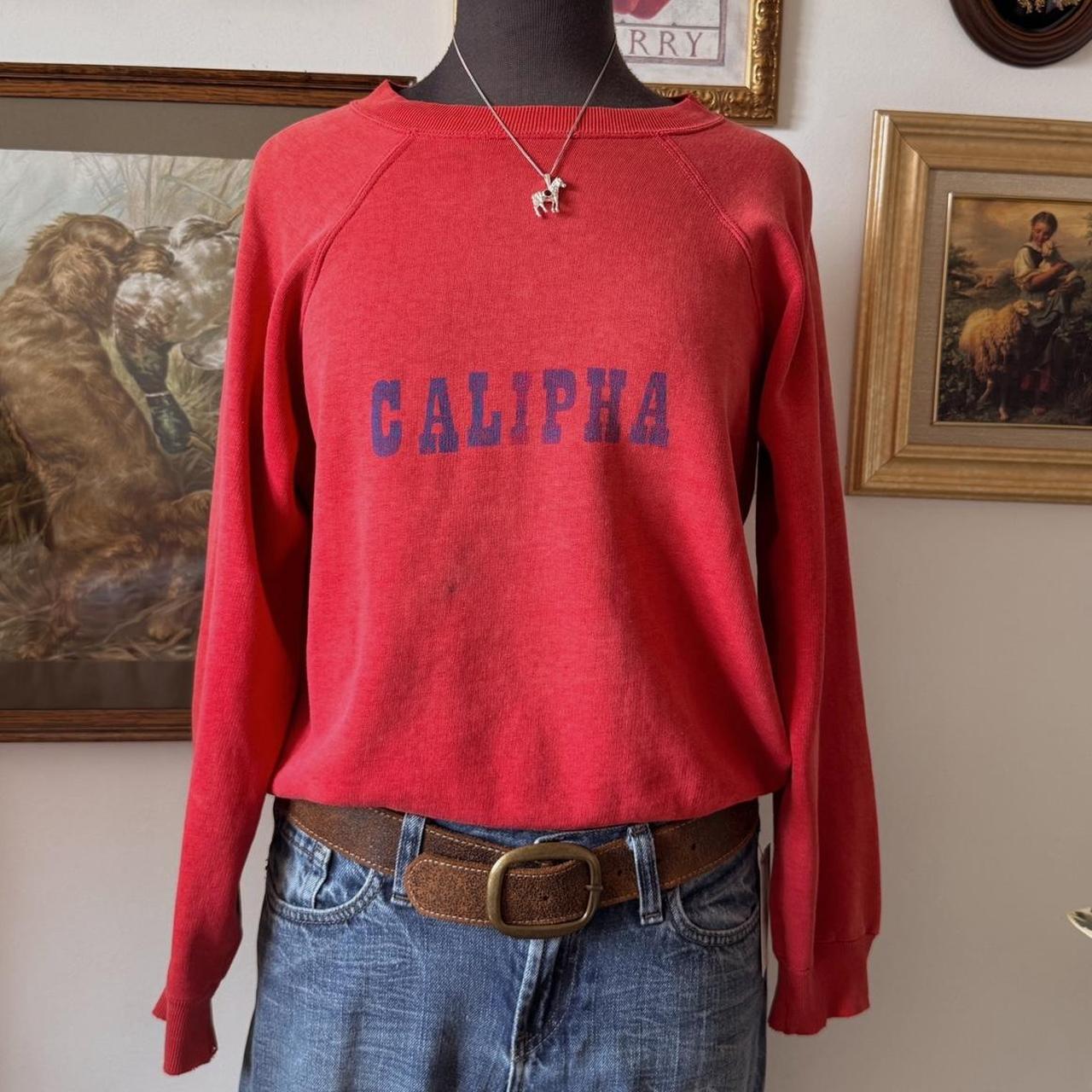 70s red slouch crew neck (XS)