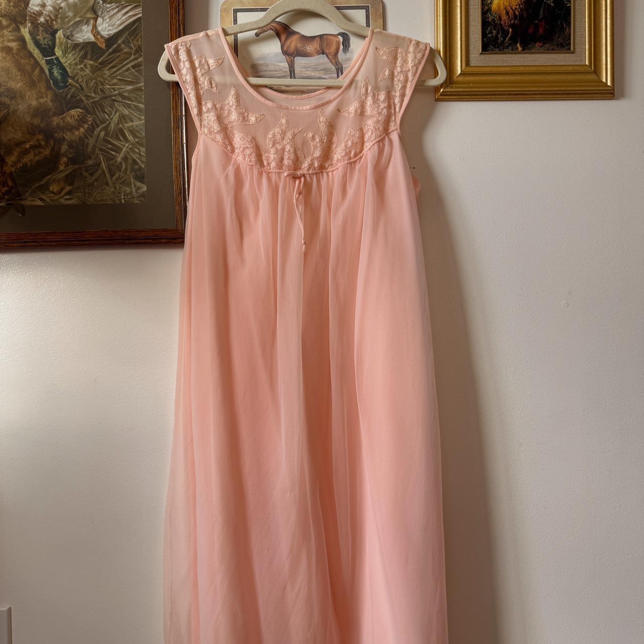 Baby pink 1950s slip dress (S)