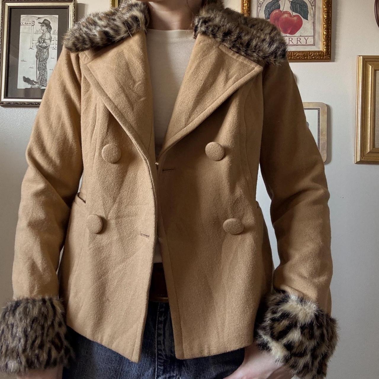 Leopard trim jacket (S)