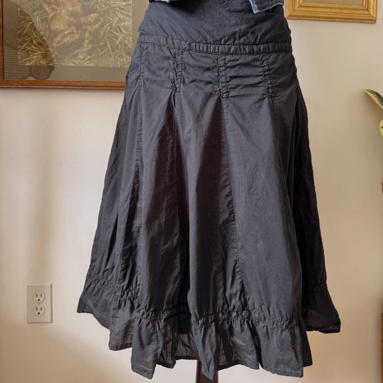 Black cotton ruffle skirt (M)