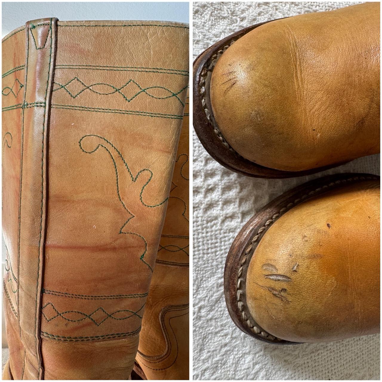 Tan leather campus boots (7.5)