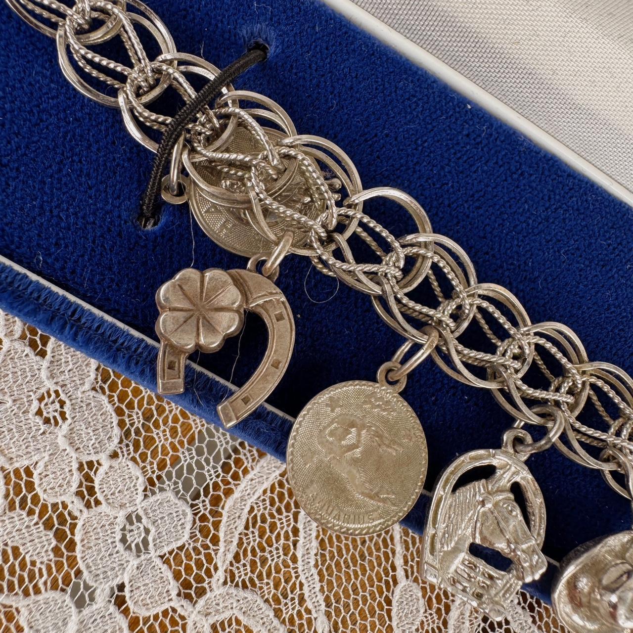 Silver boho charm bracelet