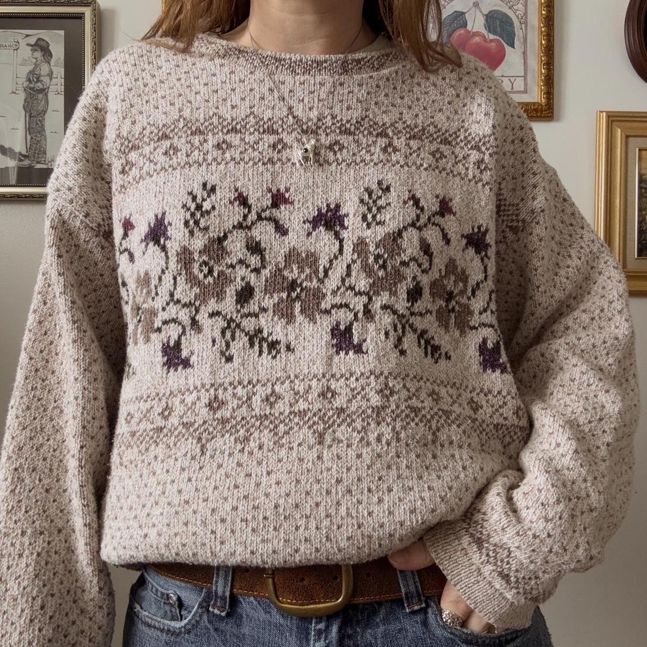 Whimsical floral knit jumper (XL)