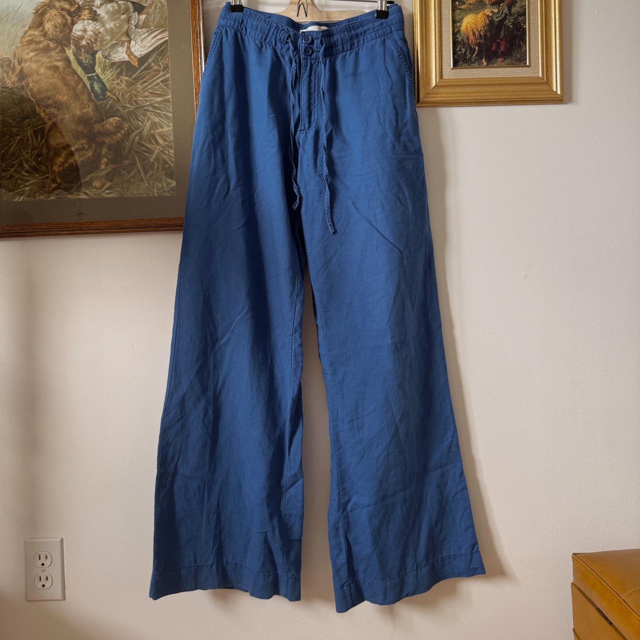 Sapphire blue linen pants (S)