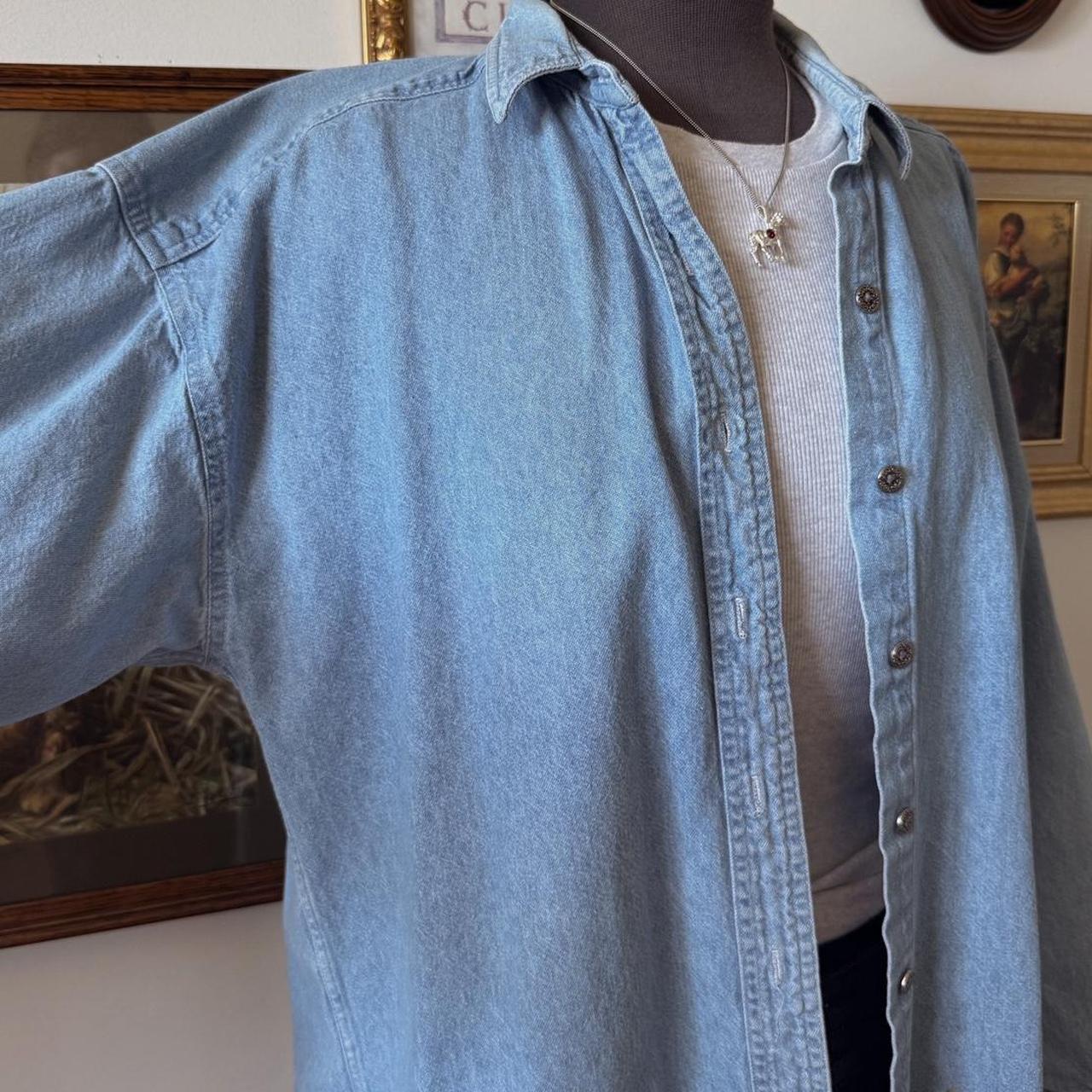 Oversized blue denim button up (L)