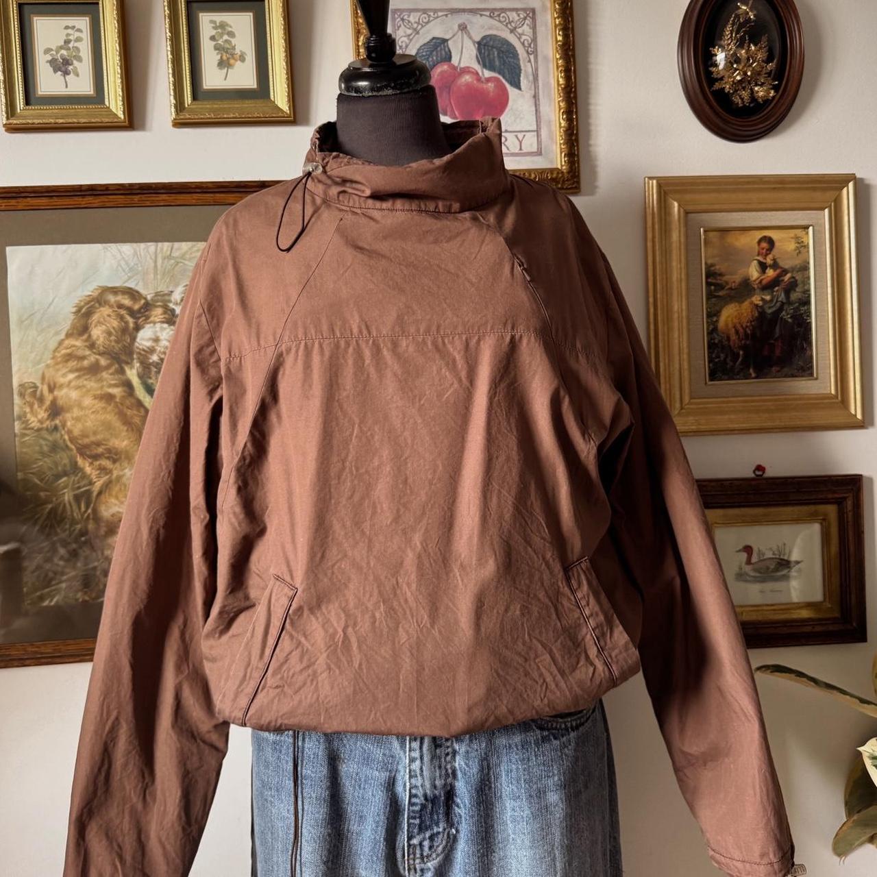 Earthy brown mock neck jacket (L)