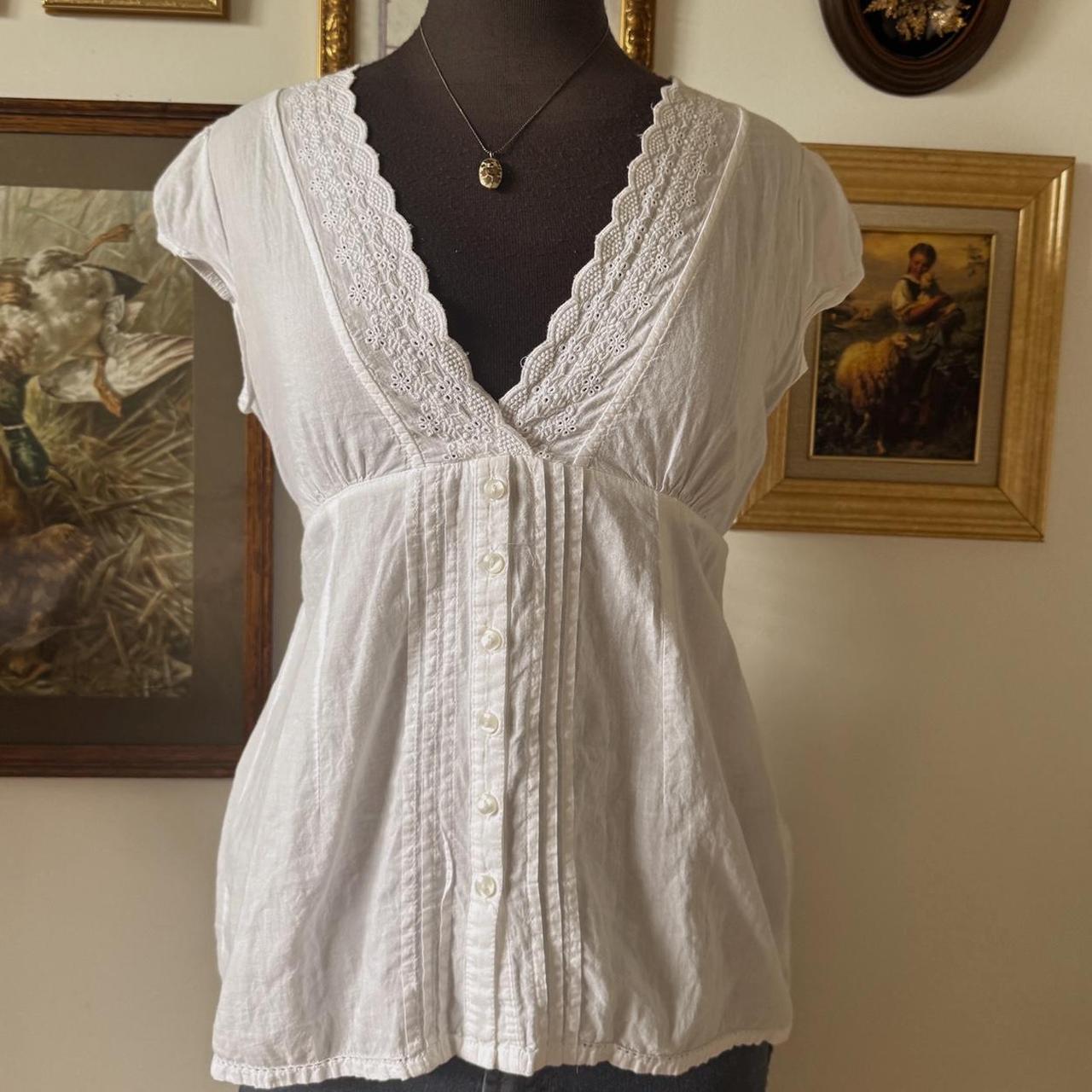 White babydoll cotton top (M)