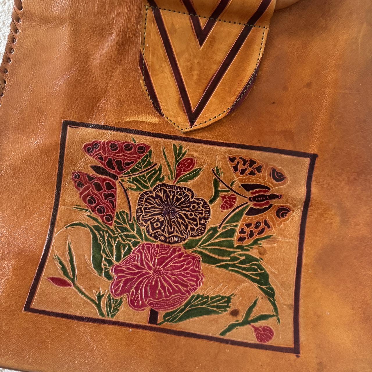Tan leather butterfly bag