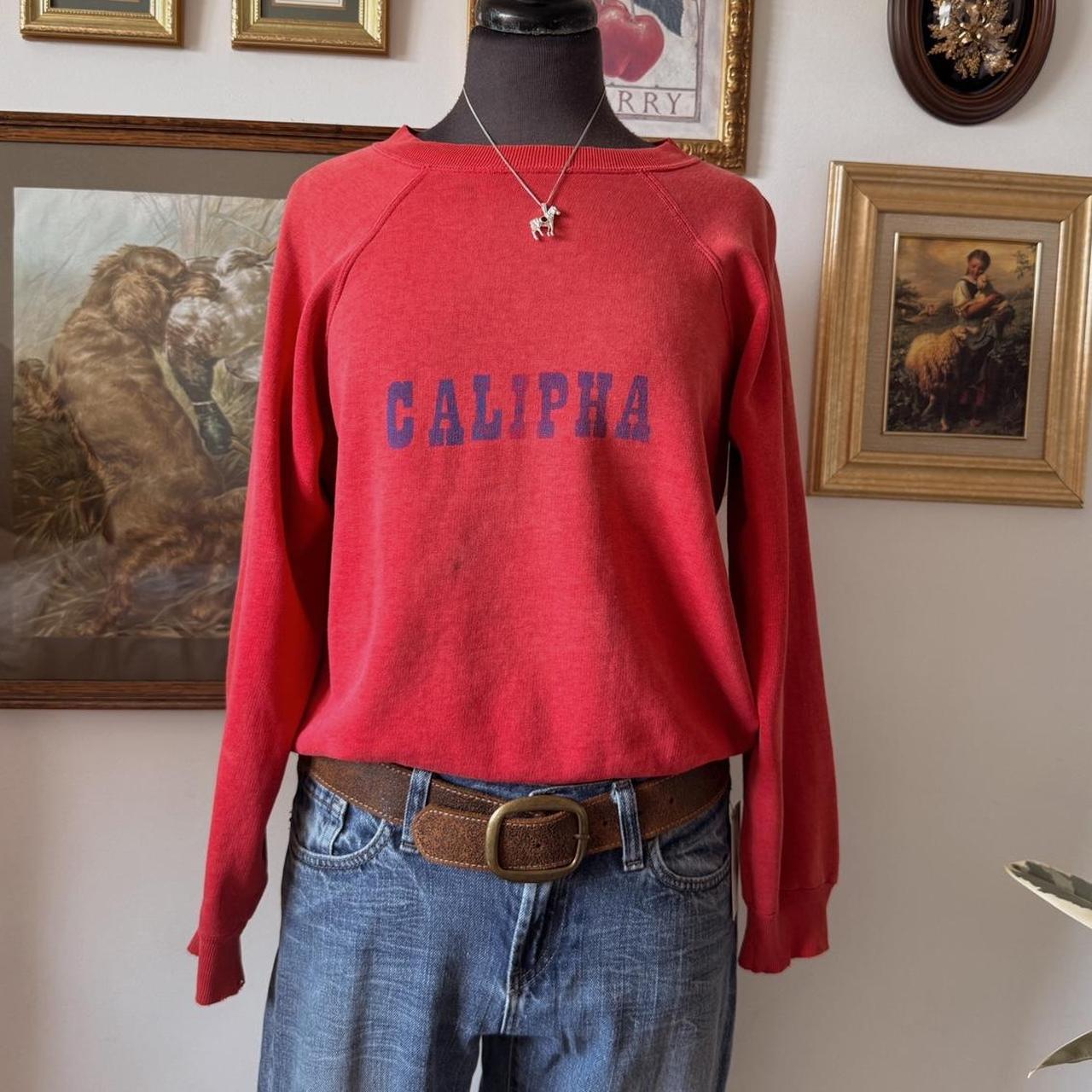 70s red slouch crew neck (XS)