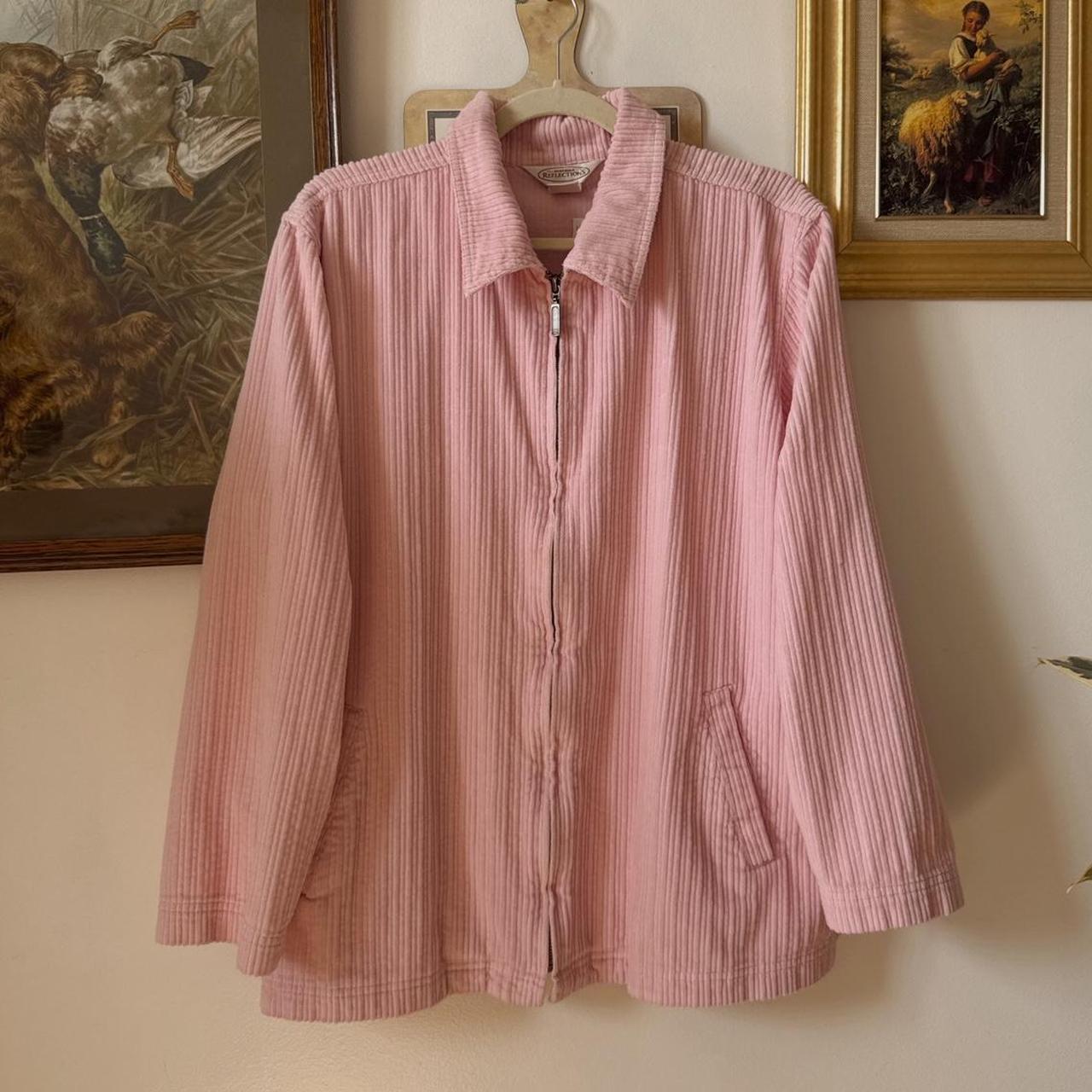 Pink corduroy zip-up jacket (XL)