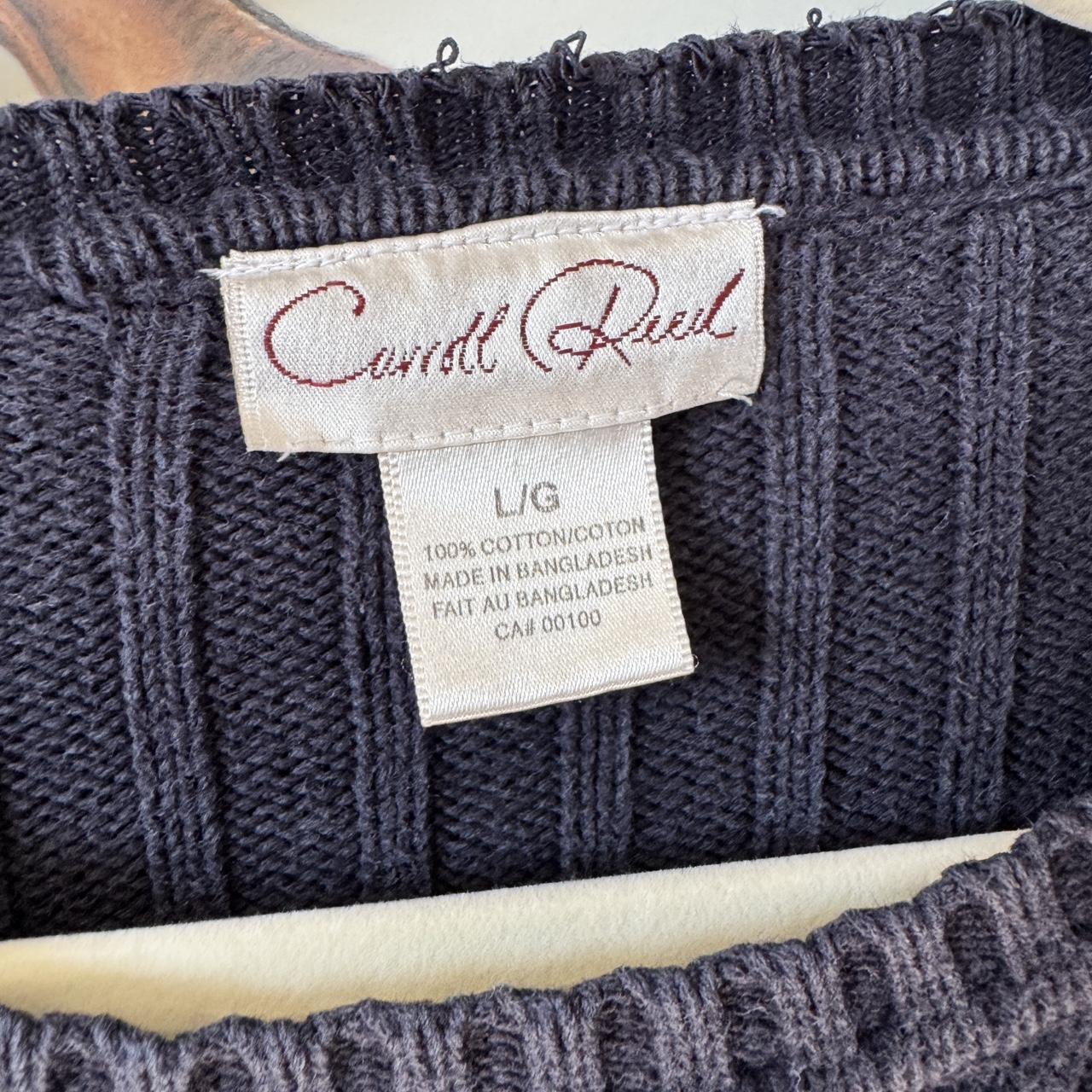 Navy blue cable knit sweater (L)