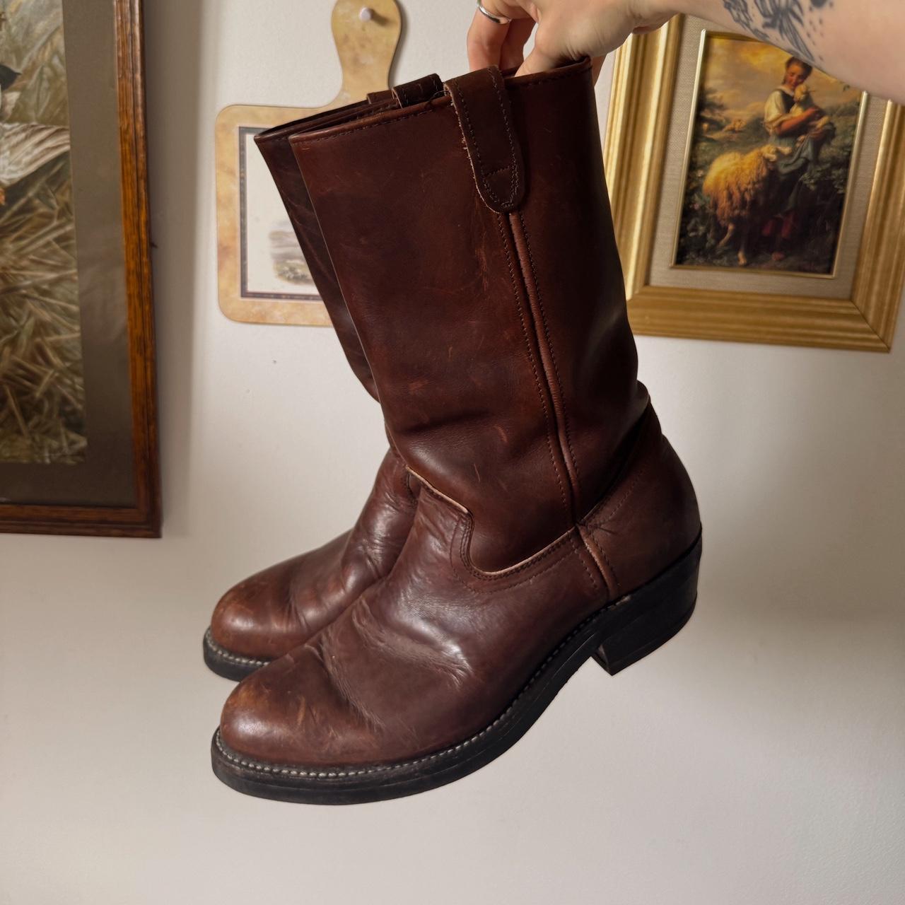 Brown leather cowboy boots (11)