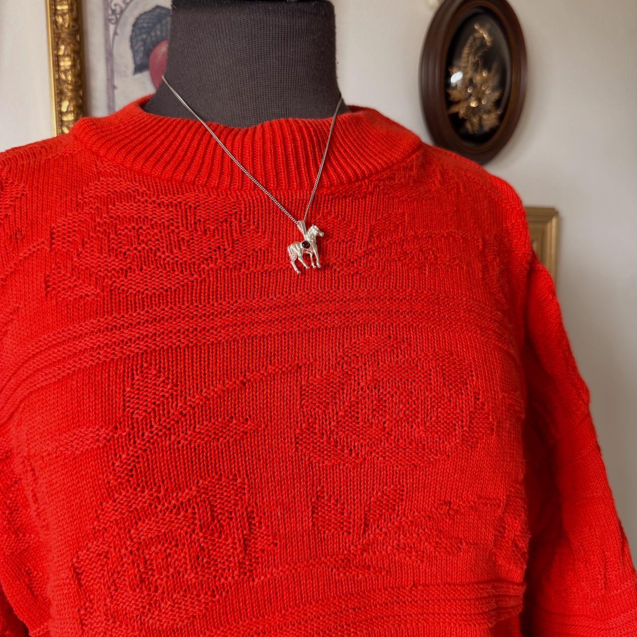 Vintage bright orange knit jumper (L)