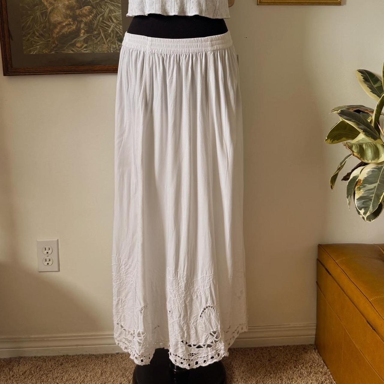 White boho maxi skirt (XL)